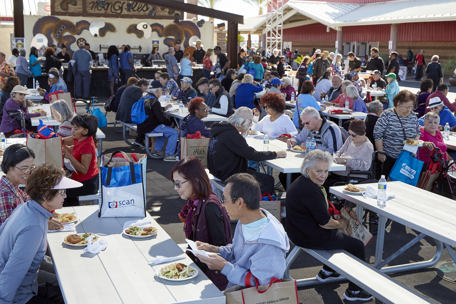 Attendees having lunch provided by the City of Lancster