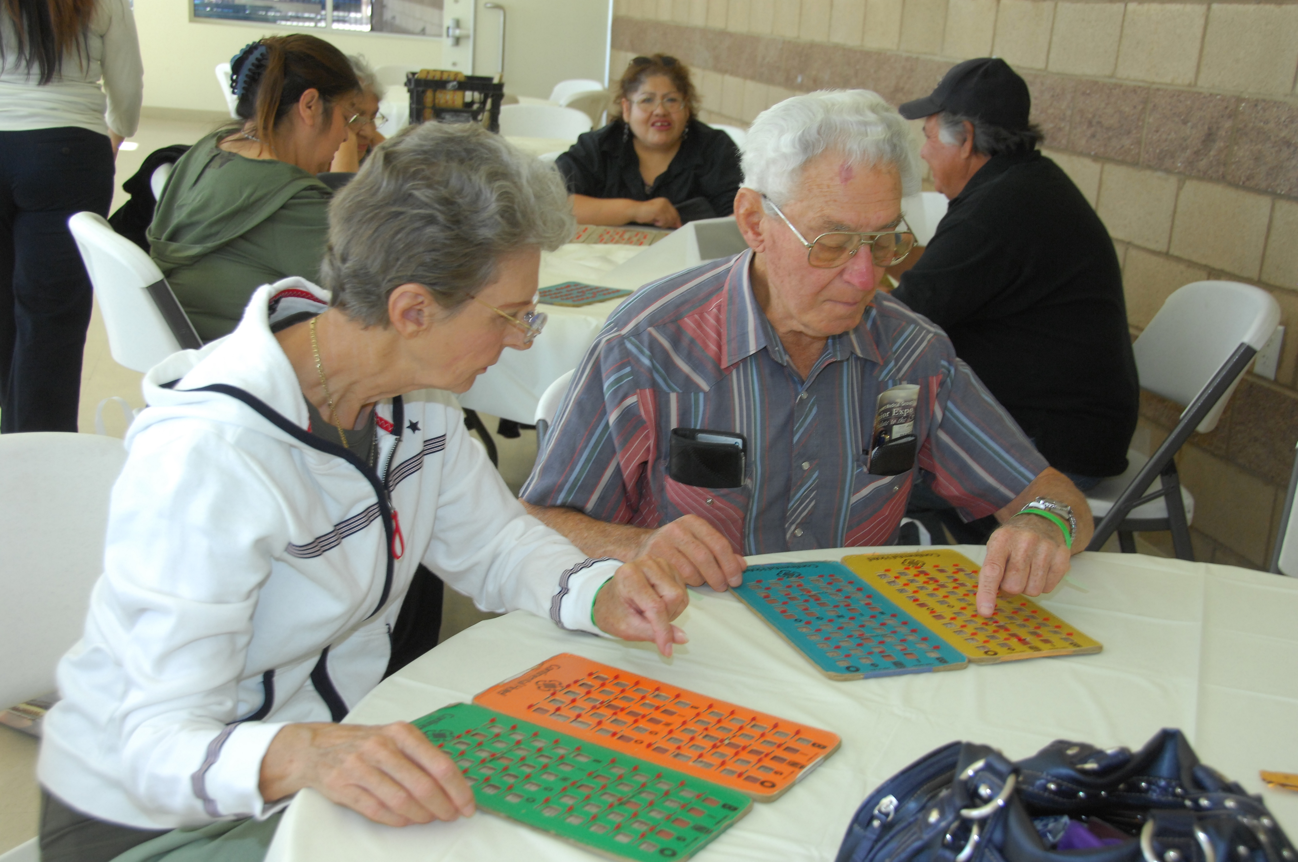 Two friends playing Bingo