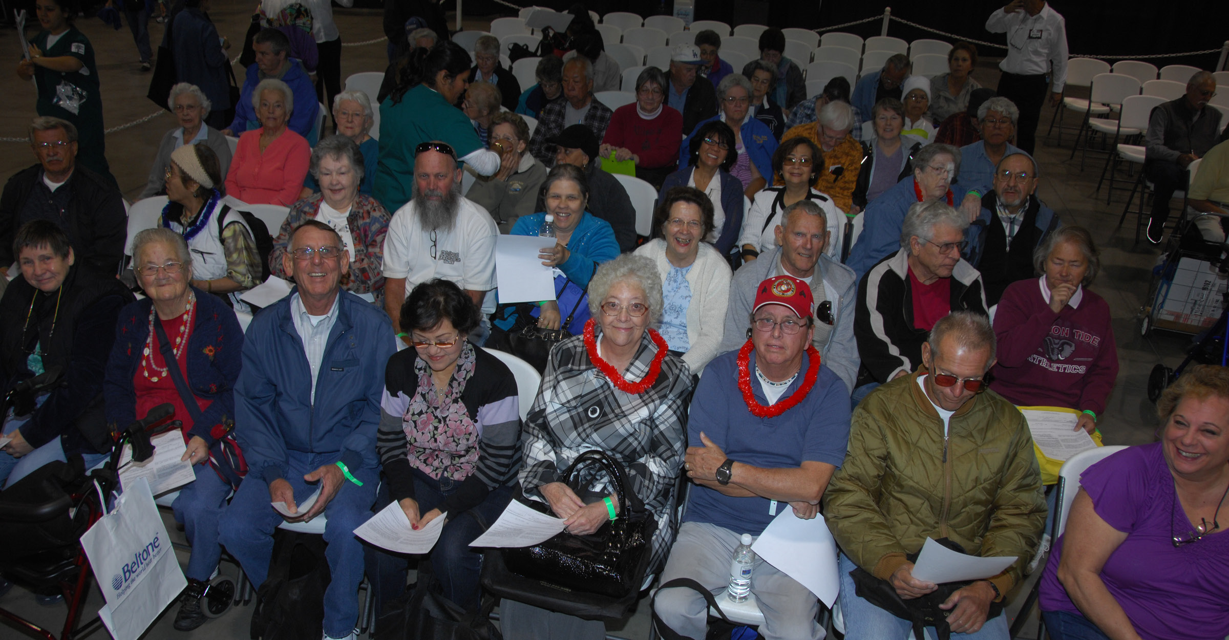 Seniors waitning for their flu shots