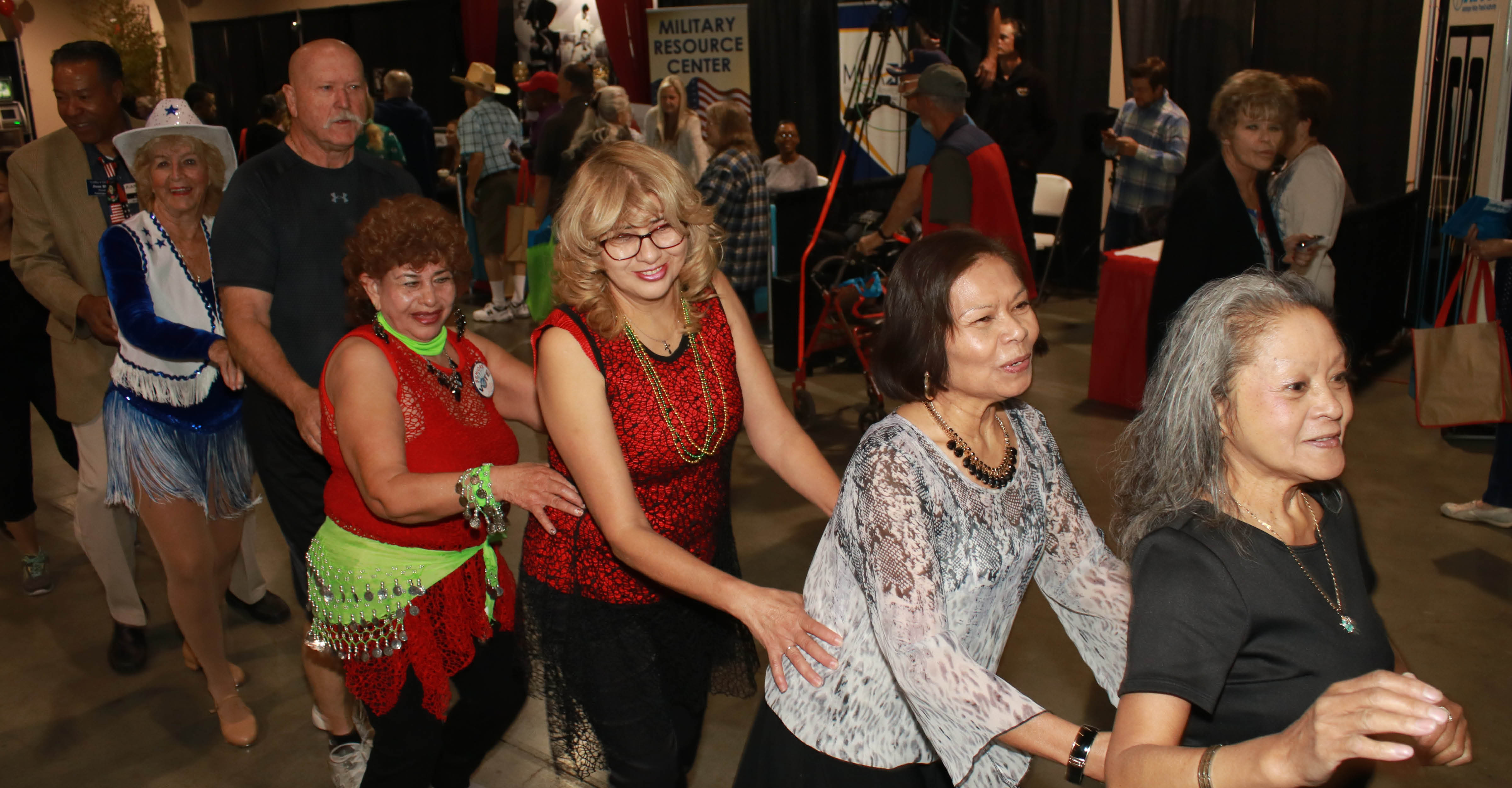 Seniors doing the Conga